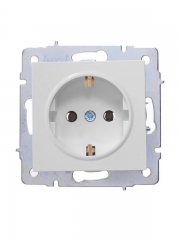 Розетка 1-м СП Vesna с заземл. ПБТ механизм бел. LEZARD 742-0288-122B 742-0288-122B