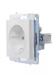 Розетка 1-м СП Vesna с заземл. ПБТ механизм бел. LEZARD 742-0288-122B 742-0288-122B