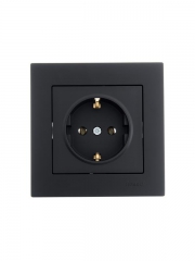 Розетка 1-м СП Vesna с заземл. ПБТ механизм черн. бархат LEZARD 742-4288-122B 742-4288-122B
