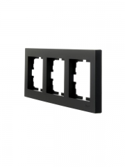 Рамка 3-местн. горизонт. VESNA черн. бархат LEZARD 742-4200-148 742-4200-148