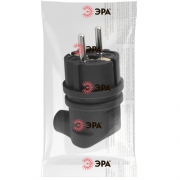 Вилка каучуковая с заземл. 90град 16А IP44 черн. V9-B-IP44 ЭРА Б0044542 Б0044542