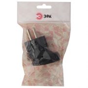 Вилка с заземл. угловая 16А черн. Vx3-B ЭРА Б0039679 Б0039679