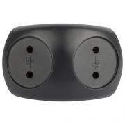 Разветвитель электрический SPx-2-B на 2 розетки без заземл. 10А черн. Эра Б0059720 Б0059720