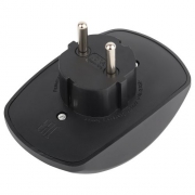 Разветвитель электрический SPx-2-B на 2 розетки без заземл. 10А черн. Эра Б0059720 Б0059720