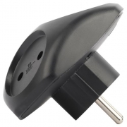 Разветвитель электрический SPx-3-B на 3 розетки без заземл. 10А черн. Эра Б0059721 Б0059721