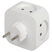 Разветвитель электрический SP-4-USB-W на 4 розетки 220В+ 2xUSB 2400мА без заземл 10А бел. Эра Б0049532 Б0049532