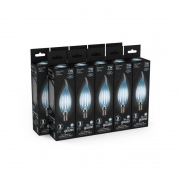 Лампа светодиодная филаментная Filament 7Вт свеча на ветру 4100К нейтр. бел. E14 580лм GAUSS 104801207 104801207