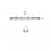 Светильник SPP-101-0-002-120 IP65 под 2 светодиод. лампы T8 G13 LED 2x1200мм Эра Б0043658 Б0043658