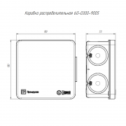Коробка распределительная ОП 100х100х50мм двухкомпонентная безгалоген. (HF) для прямого монтажа черн. Промрукав 60-0300-9005 60-0300-9005