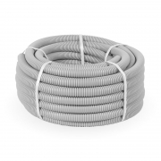 Труба гофрированная ПВХ d25мм с протяжкой сер. (уп.50м) Строитель PR.032550 PR.032550