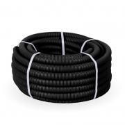 Труба гофрированная ПНД d25мм с протяжкой безгалоген. (HF) черн. (уп.50м) Строитель PR.022551 PR.022551