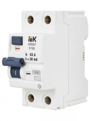 Выключатель дифференциального тока (УЗО) 2п 63А 30мА тип AC ВДТ R10N ARMAT IEK AR-R10N-2-063C030 AR-R10N-2-063C030