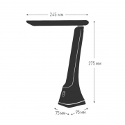 Светильник настольный UF-733 С02 LED 8Вт 3 ур. ярк. черн. Ultraflash 14184 14184