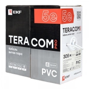 Кабель витая пара U/UTP кат.5e 4 пары solid 24AWG PVC сер. TERACOM PRO PRO EKF TRP-5EUTP-04PVC-GY-IN3 TRP-5EUTP-04PVC-GY-IN3