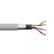 Кабель витая пара F/UTP кат.5e 4 пары solid 24AWG PVC сер. TERACOM PRO EKF TRP-5EFTP-04PVC-GY-IN3 TRP-5EFTP-04PVC-GY-IN3