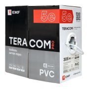 Кабель витая пара F/UTP кат.5e 4 пары solid 24AWG PVC сер. TERACOM PRO EKF TRP-5EFTP-04PVC-GY-IN3 TRP-5EFTP-04PVC-GY-IN3
