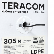 Кабель витая пара U/UTP кат.5e 4 пары solid внешний оболочка LDPE черн. TERACOM EKF TRC-5EUTP-04PE-BK-OUT3 TRC-5EUTP-04PE-BK-OUT3