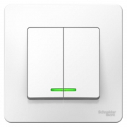 Выключатель 2-кл. СП Blanca 10А IP20 (сх. 5) 250В с подсветкой бел. SE BLNVS010511 BLNVS010511