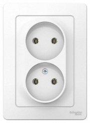Розетка 2-м СП Blanca 16А IP20 250В без заземл. без защ. шторок бел. SE BLNRS000021 BLNRS000021