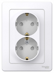 Розетка 2-м СП Blanca 16А IP20 250В с заземл. защ. шторки бел. SE BLNRS001121 BLNRS001121