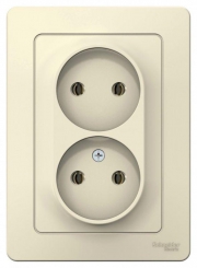 Розетка 2-м СП Blanca 16А IP20 250В без заземл. без защ. шторок молоч. SE BLNRS000022 BLNRS000022