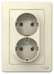Розетка 2-м СП Blanca 16А IP20 250В с заземл. без защ. шторок молоч. SE BLNRS001022 BLNRS001022