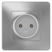 Розетка 1-м СП Blanca 16А IP20 250В без заземл. без защ. шторок алюм. SE BLNRS000013 BLNRS000013