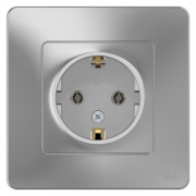 Розетка 1-м СП Blanca 16А IP20 250В с заземл. без защ. шторок алюм. SE BLNRS001013 BLNRS001013