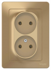 Розетка 2-м СП Blanca 16А IP20 250В без заземл. без защ. шторок титан SE BLNRS000024 BLNRS000024