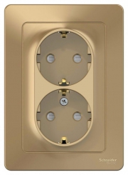 Розетка 2-м СП Blanca 16А IP20 250В с заземл. защ. шторки титан SE BLNRS001124 BLNRS001124