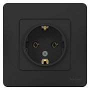 Розетка 1-м СП Blanca 16А IP20 250В с заземл. без защ. шторок антрацит SE BLNRS001016 BLNRS001016