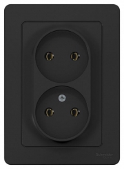 Розетка 2-м СП Blanca 16А IP20 250В без заземл. без защ. шторок антрацит SE BLNRS000026 BLNRS000026