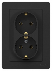 Розетка 2-м СП Blanca 16А IP20 250В с заземл. без защ. шторок антрацит SE BLNRS001026 BLNRS001026