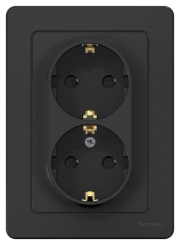 Розетка 2-м СП Blanca 16А IP20 250В с заземл. защ. шторки антрацит SE BLNRS001126 BLNRS001126