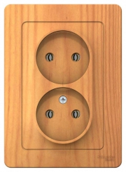 Розетка 2-м СП Blanca 16А IP20 250В без заземл. без защ. шторок ясень SE BLNRS000025 BLNRS000025