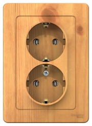 Розетка 2-м СП Blanca 16А IP20 250В с заземл. без защ. шторок ясень SE BLNRS001025 BLNRS001025