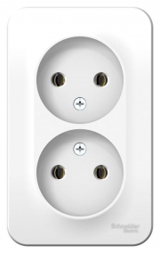 Розетка 2-м ОП Blanca 16А IP20 250В без заземл. без защ. шторок с изолир. пластиной бел. SE BLNRA000211 BLNRA000211