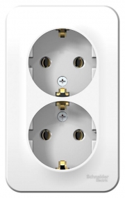 Розетка 2-м ОП Blanca 16А IP20 250В с заземл. без защ. шторок с изолир. пластиной бел. SE BLNRA010211 BLNRA010211