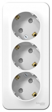 Розетка 3-м ОП Blanca 16А IP20 250В с заземл. защ. шторки с изолир. пластиной бел. SE BLNRA011311 BLNRA011311