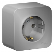 Розетка 1-м ОП Blanca 16А IP20 250В с заземл. без защ. шторок с изолир. пластиной алюм. SE BLNRA010113 BLNRA010113