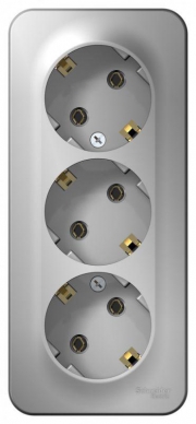 Розетка 3-м ОП Blanca 16А IP20 250В с заземл. без защ. шторок с изолир. пластиной алюм. SE BLNRA010313 BLNRA010313