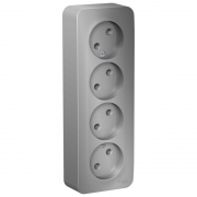 Розетка 4-м ОП Blanca 16А IP20 250В без заземл. без защ. шторок с изолир. пластиной алюм. SE BLNRA000413 BLNRA000413