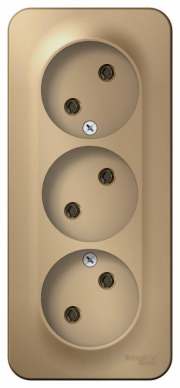 Розетка 3-м ОП Blanca 16А IP20 250В без заземл. без защ. шторок с изолир. пластиной титан SE BLNRA000314 BLNRA000314