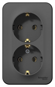 Розетка 2-м ОП Blanca 16А IP20 250В с заземл. без защ. шторок антрацит SE BLNRA010206 BLNRA010206