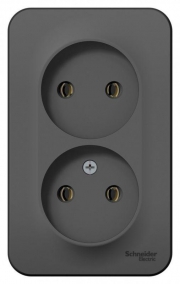 Розетка 1-м ОП Blanca 16А IP20 250В с заземл. без защ. шторок с изолир. пластиной (компакт) антрацит SE BLNRA110116 BLNRA110116