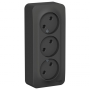 Розетка 3-м ОП Blanca 16А IP20 250В без заземл. без защ. шторок с изолир. пластиной антрацит SE BLNRA000316 BLNRA000316