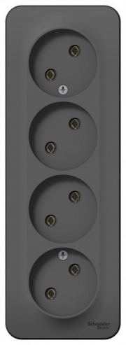 Розетка 4-м ОП Blanca 16А IP20 250В без заземл. без защ. шторок с изолир. пластиной антрацит SE BLNRA000416 BLNRA000416