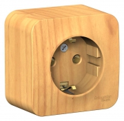 Розетка 1-м ОП Blanca 16А IP20 250В с заземл. без защ. шторок с изолир. пластиной ясень SE BLNRA010115 BLNRA010115