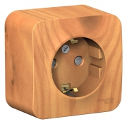 Розетка 1-м ОП Blanca 16А IP20 250В с заземл. защ. шторки с изолир. пластиной ясень SE BLNRA011115 BLNRA011115