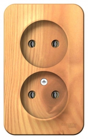 Розетка 2-м ОП Blanca 16А IP20 250В без заземл. без защ. шторок с изолир. пластиной ясень SE BLNRA000215 BLNRA000215